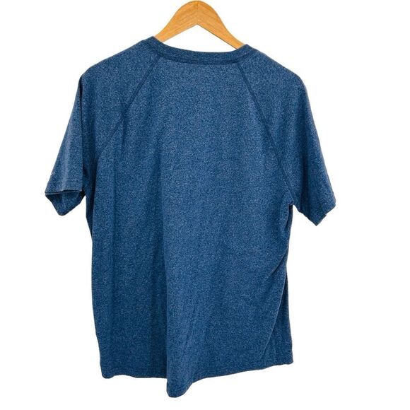 American Eagle heathered blue Henley style knit tee size large - Picture 2 of 5